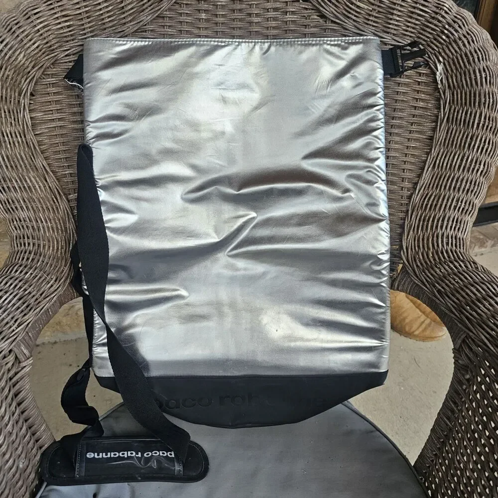 Paco Rabanne Invictus Metallic Silver Dry Backpack Weekend Unisex Cross Body Bag